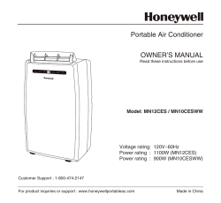 OWNER`S MANUAL Portable Air Conditioner