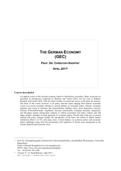 the german economy - Universit&auml;t Regensburg