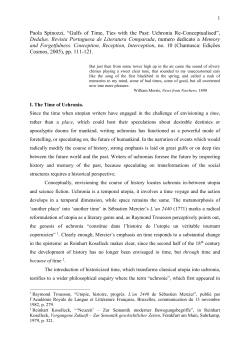 Paola Spinozzi, &ldquo;Gulfs of Time, Ties with the Past: Uchronia