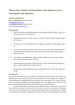 Theme nine: Politics of Discontent in the Southern Cone