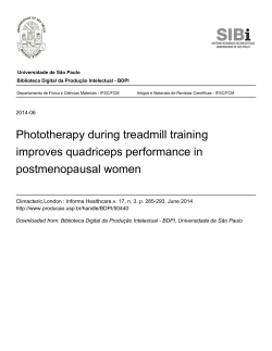 Phototherapy during treadmill training improves