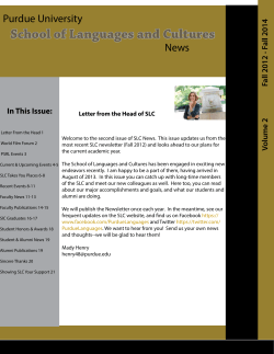 Fall 2014 - Purdue College of Liberal Arts