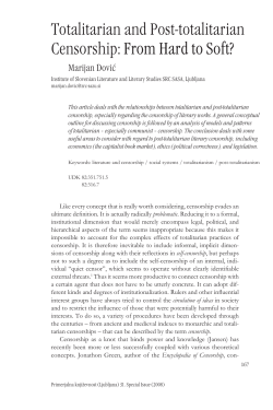 Totalitarian and Post-totalitarian Censorship