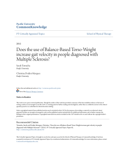 Does the use of Balance-Based Torso