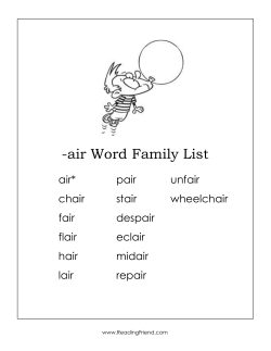 air Word Family List