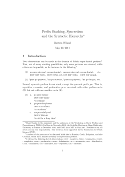 Prefix Stacking, Syncretism and the Syntactic Hierarchy&lowast;