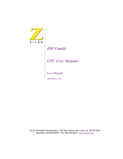 Z80 Family CPU User Manual