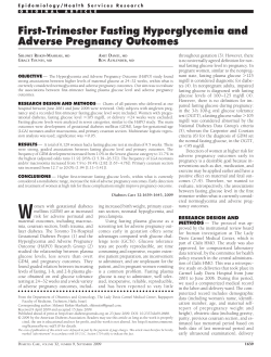 First-Trimester Fasting Hyperglycemia and Adverse
