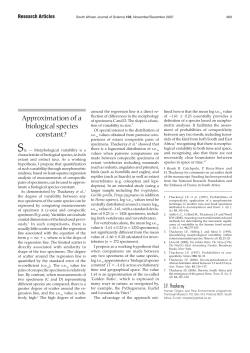 Approximation of a biological species constant?