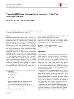Towards GPU-Based Common-Sense Reasoning: Using
