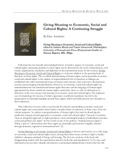 Giving Meaning to Economic, Social and Cultural Rights: A