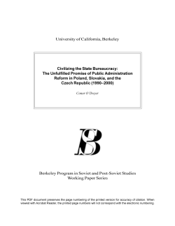 "Civilizing State Bureaucracy" by C. O`Dwyer - ISEEES