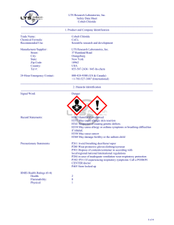 Material Safety Data Sheet - LTS Research Laboratories, Inc.