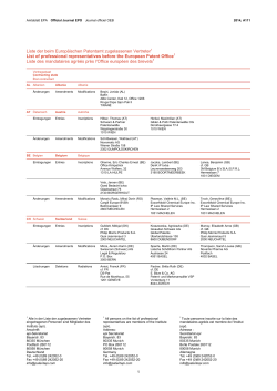 Liste der beim Europäischen Patentamt zugelassenen
