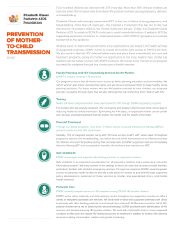 PREVENTION OF MOTHER- TO-CHILD TRANSMISSION