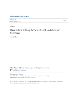Disabilities Tolling the Statute of Limitations in Montana