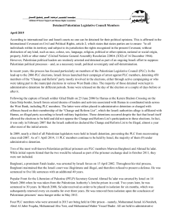 Detained Palestinian April 2015 According to