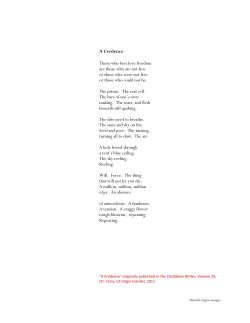 A Credence, Intersection, Poem for the Poorest Country&hellip;