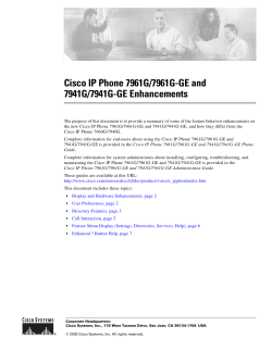 Cisco Unified IP Phone 7900 Series - End-User Guides
