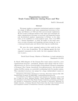 Trade Union Behavior during Peace and War
