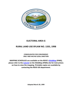 Area G Rural Land Use Bylaw No. 1335, 1998
