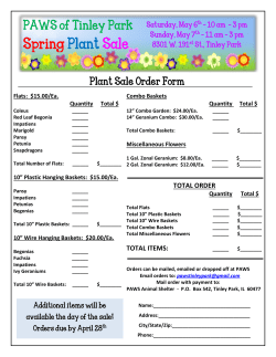 Spring Plant Sale - PAWS Tinley Park