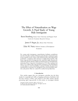 The Effect of Naturalization on Wage Growth: A Panel Study of