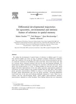 Differential developmental trajectories for egocentric, environmental