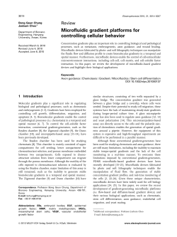 Microfluidic gradient platforms for controlling cellular behavior