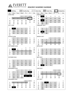 2016-17 Academic Calendar - Everett Community College