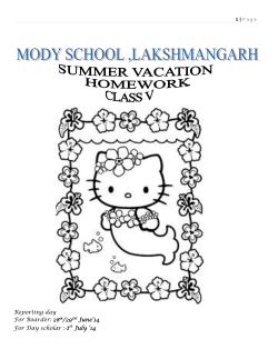 28th/29TH June`14 For Day scholar :-1st July `14