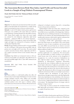 The Association Between Body Mass Index, Lipid Profile and Serum