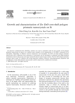 Growth and characterization of Zn&ndash;ZnO core