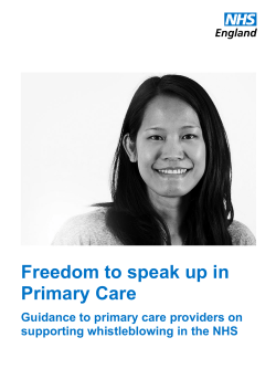 Freedom to speak up in Primary Care