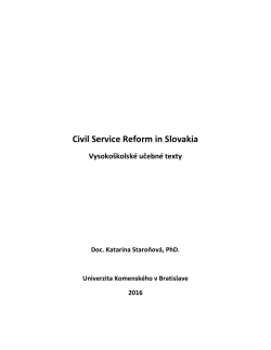 Civil Service Reform in Slovakia