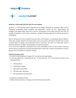 Quadrant infosheet - Quadrant platform