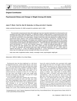 Original Contribution Psychosocial Stress and Change in Weight