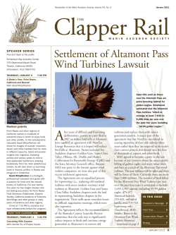 Settlement of Altamont Pass Wind Turbines Lawsuit