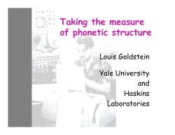 Gestural Phonlogy - UCLA Linguistics