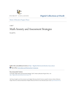 Math Anxiety and Assessment Strategies