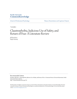 Claustrophobia, Judicious Use of Safety, and Return of Fear: A