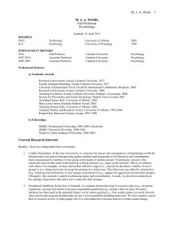 curriculum vitae - Carleton University