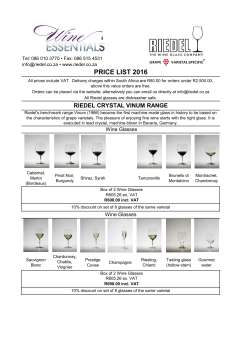 price list 2016 - Riedel Glasses