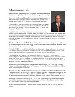 Robert Alexander &ndash; bio - National Limousine Association