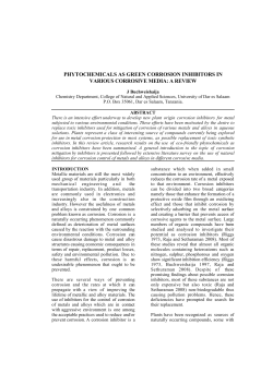 phytochemicals as green corrosion inhibitors in various corrosive
