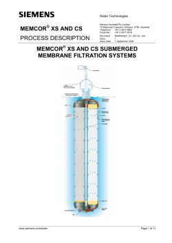 MEMCOR XS AND CS - Masons Engineers
