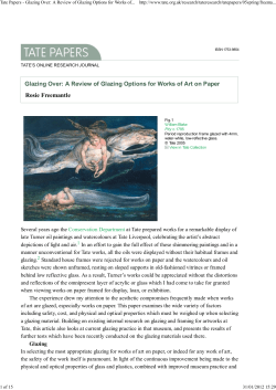 Glazing Over: A Review of Glazing Options for Works of Art on Paper