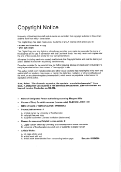 Copyright Notice - University of Southampton