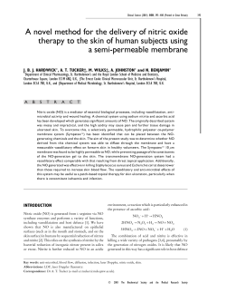 A novel method for the delivery of nitric oxide