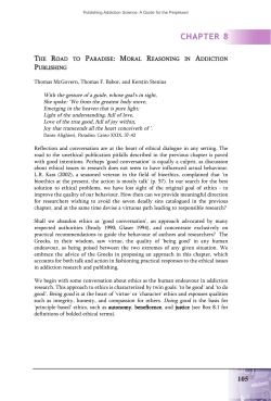 Moral Reasoning in Addiction Publishing